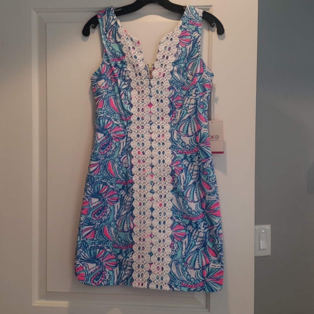 NWT Lilly Pulitzer Blue and Pink Mini Dress Size 2